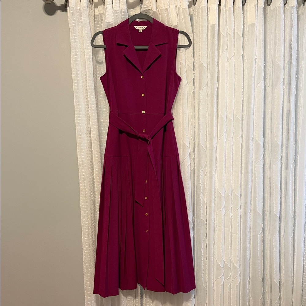 Nanette Lepore Sleeveless Shirt Dress in Plum